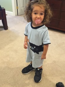 My daughter was jealous of the new sneakers